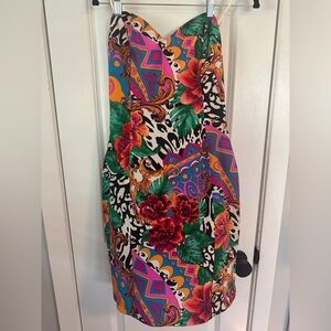 Vintage Neiman Marcus HOT Miami/Versacé Vibes Strapless Mini Dress